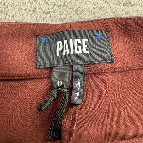 Paige Aracelli High Rise Trouser Pant Mahogany Brown Size 0 Suit Trousers NWOT - Picture 10 of 16